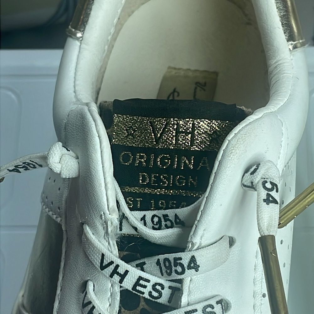 (B2) Havana Dina vintage sneakers with,leopard print and metallic gold, sz 8.5 - Picture 6 of 9